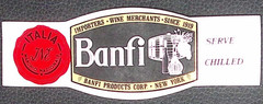 Vintage Banfi Italian Wine Bottle Neck Label Serve Chilled Advertising