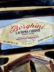 Vintage 1969 Borghini Italy Ceramic Car Wine Bottle Unopened Full Decanter