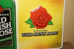 Vintage Richards Wild Irish Rose Grape Wine 18&Prime;x18&Prime; Embossed Metal Sign NICE