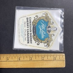 Vintage 1970 Peter London Canadian Sherry UNUSED Paper Label London ONT Q1979