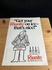 1983 VINTAGE 8X11 PRINT AD FOR RIUNITE WINE « RIUNITE ON ICE-THATS NICE » CARTOON