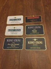 Huge Lot 6 Rare Vintage Rodney Strong Wine Labels 1990-1993: Merlot, Chardonnay+