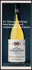 Barton & Guestier Chardonnay wine 1-pg print ad 1982 – lg bottle