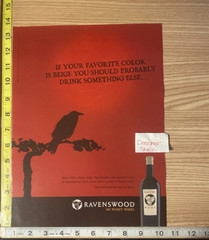 Ravenswood Winery 2009 PAPER Print Advertisement