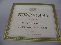 Vintage 2000 Kenwood Sauvignon Blanc Wine Label North Coast California