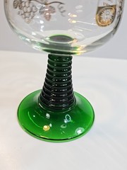 Schmitt Sohne Green Footed Stem Wine Glass W Germany