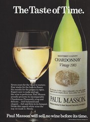 1984 Paul Masson Chardonnay Wine The Taste Of Time vtg Print AD Advertisement