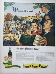 Vintage 1944 Italian Swiss Colony Wine Print Ad Ephemera Wall Art by Haines Hall