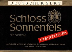 Schloss Sonnenfels 1950s-1960s black Mosel German Wine Label