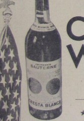 Vintage 1943 DUBONNET / CRESTA BLANCA Wine Bottle LARGE Newspaper Print Ad