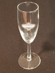 Domaine Ste Michelle 2000 – Champagne Glass / Flute: 7-3/4&Prime; Tall – White Art