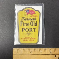 Vintage 1930s Turner&rsquo;s Fine Old Port UNUSED Paper Label Toronto Q2033