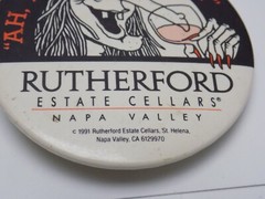 RUTHERFORD CELLARS-VINTAGE 1991 HALLOWEEN PROMO-2.5&Prime; BUTTON-« AH, THE BOOO-QUET! »