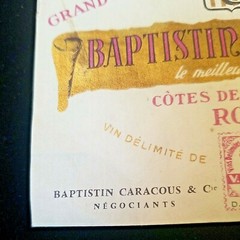 VNTG WINE LABEL 1960 BAPTISTIN CARACOUS Grand vin des Côtes de Provence ROSE