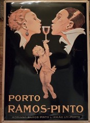 Porto Ramos-Pinto Art Deco 1920s Ad René Vincent Metal Poster Cupid Lovers 16×22