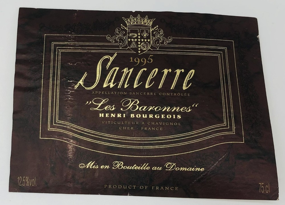 Sancerre Les Baronnes 1995- Vintage Wine Labels