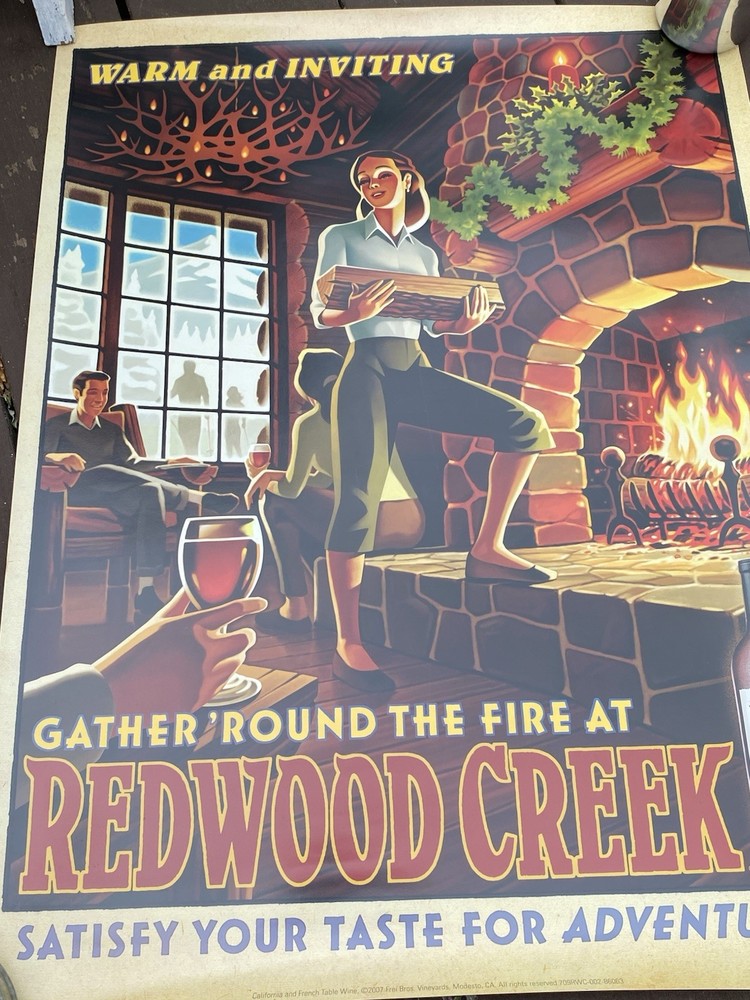 Vintage24x18 Redwood Creek Wine Art Poster Advertising, Warm and Inviting#1