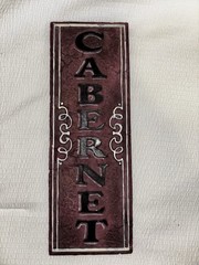 Set of 4 Decorative Wine Wall Signs Bordeaux Merlot Chardonnay Cabernet Beige
