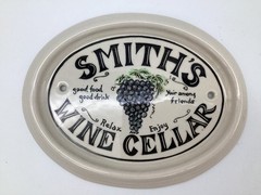 Smith&rsquo;s Wine Cellar Ceramic Plaque Sign Oval New