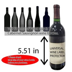 Wine Bottle Label Skin Protect Shield Film for750ml Standard Cab&Pinot x 20pcs