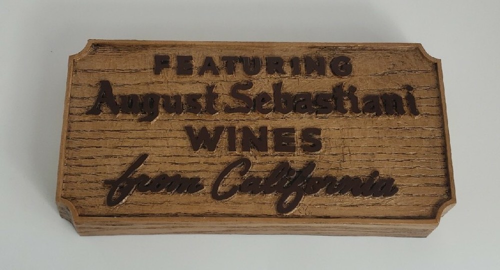 August Sebastiani Wines From California Advertising Placard Vintage