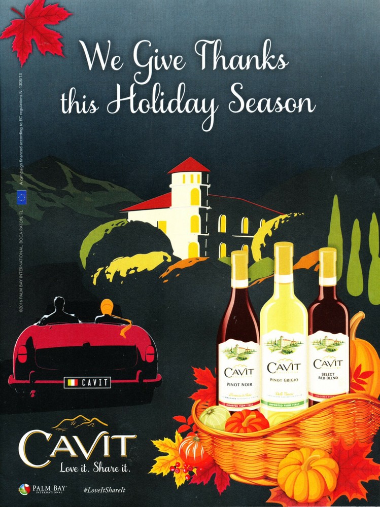 CAVIT WINE AD #8 RARE 2016 OUT OF PRINT