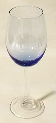 White Hills Vineyards – Santa Maria CA: Wine Glass – Blue & Clear Glass – 8-1/2&Prime;
