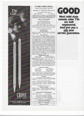 Paul Masson Zinfandel Saratoga, CA & Cross Writing Instruments Vintage 1973 Ads
