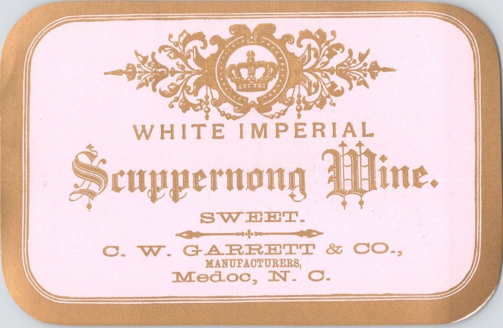 White Imperial Scuppernong Wine – Original Vintage Wine Label