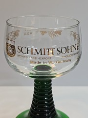 Schmitt Sohne Green Footed Stem Wine Glass W Germany