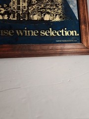 Vintage 1986 Inglenook Winery Bar Mirror Sign Wood Framed Napa Valley 19×15
