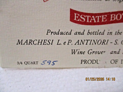 1967 Wine Bottle Label Italy Villa Antinori Chianti Classico Reserve