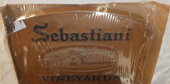 Vintage Advertise Embossed Wood Tone Plastic High Relief Sign Sebastiani Winery