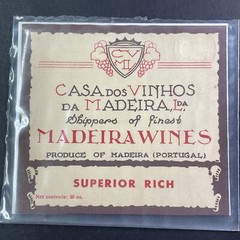 Vintage 1930s Casa Dos Vinhos Da Madeira Superior Rich UNUSED Paper Label Q2181