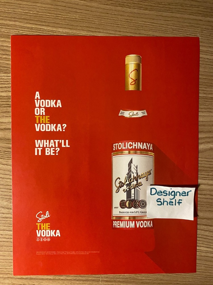 Stolichnaya Vodka 2 Page 2015 Print Advertisement