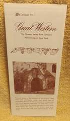 GREAT WESTERN The Pleasant Valley Wine Company Hammondsport, NY brochure & Flyer