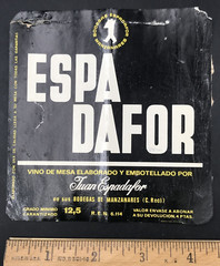 Original VTG 1960s Espa Dafor Table Wine Bottle Label Manzanares Winery Spain