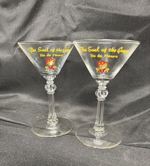 2 Lonz Winery Lake Erie Middle Bass Island Martini Glass Soul of the Grape 5.75