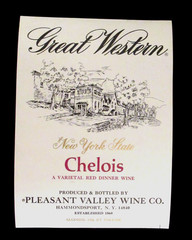 Original Vintage Wine Label Great Western New York State Chelois NY