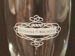 Domaine Ste Michelle 2000 – Champagne Glass / Flute: 7-3/4&Prime; Tall – White Art