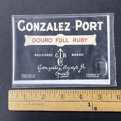 Vintage 1930s Gonzalez Port Douro Full Ruby UNUSED Paper Label Portugal Q2084