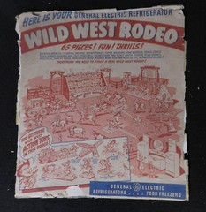 1952 GENERAL ELECTRIC REFRIGERATOR WILD WEST RODEO PUNCH OUT PIECES