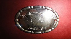 VTG SILVER 830 WINE BOTTLE LABEL / TAG PROPFORENINGEN F C. A. 1952-53 DENMARK