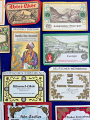 Awesome German 1920s 1930s Wine Bottle Label Collection Lot Vintage Antique