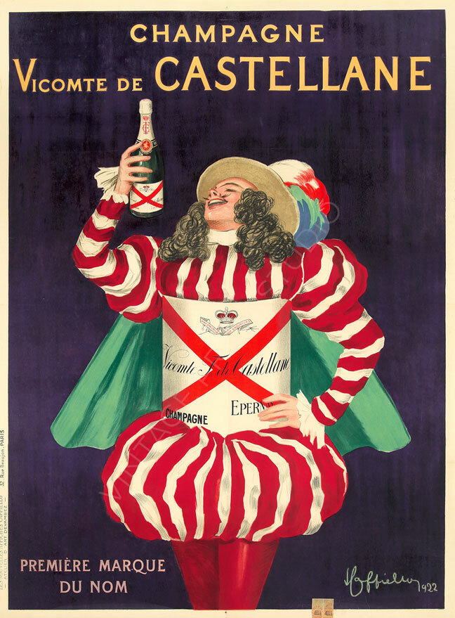 Champagne Castellane 1922 Cappiello Vintage Liquor giclee Canvas Print 18×24