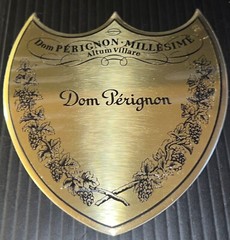 Dom Perignon Champagne Golden Metal Shield Label Box Plate – Engravable – Rare