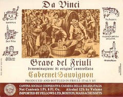 Da Vinci Grave del Friuli Cabernet Sauvignon Friuli Italy 1970s 1980s Wine Label