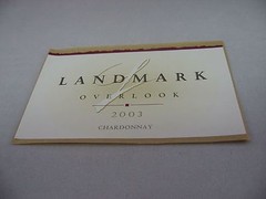 2003 Landmark Overlook Chardonnay Wine Label Collectible Sonoma Valley