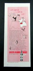 1944 CRESTA BLANCA WINES Magazine Ad – Cook&rsquo;s Night Out With The Cook!
