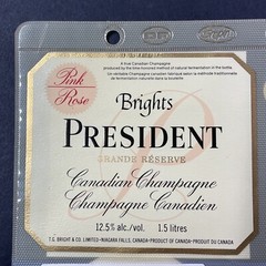 Vintage Brights Winery President Pink Champagne UNUSED Paper Label Q160